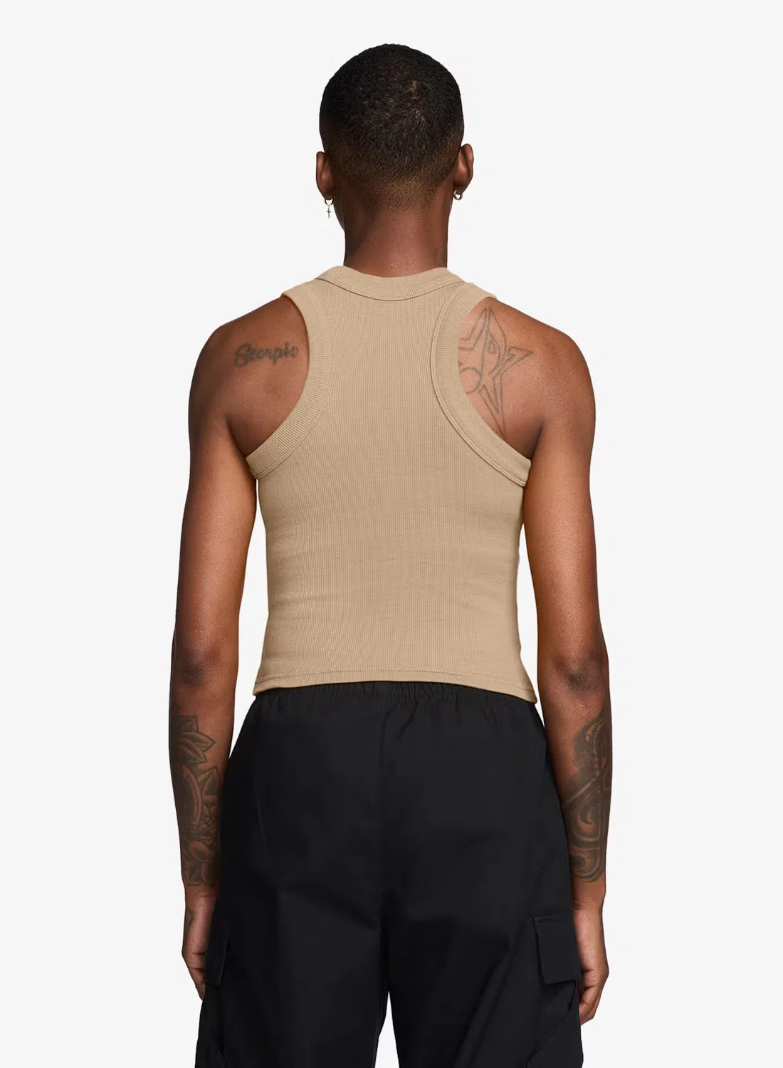 Майка на бретелях с вязаным рубчиком Nsw Chill Nike, льняной — фото 2