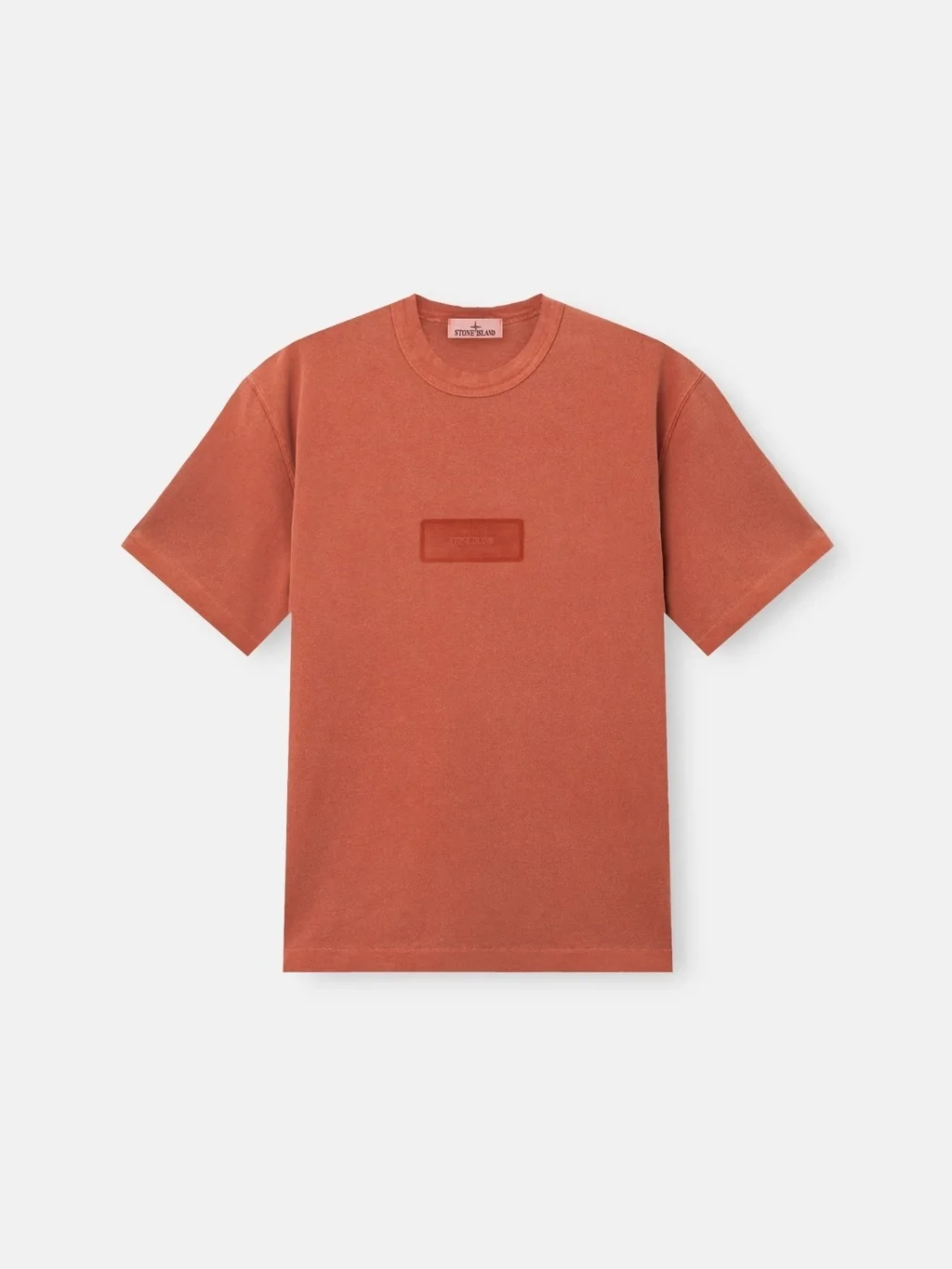 Мужская футболка Stone Island Regular-fit With Rectangular Print, кирпично-красный — фото 2