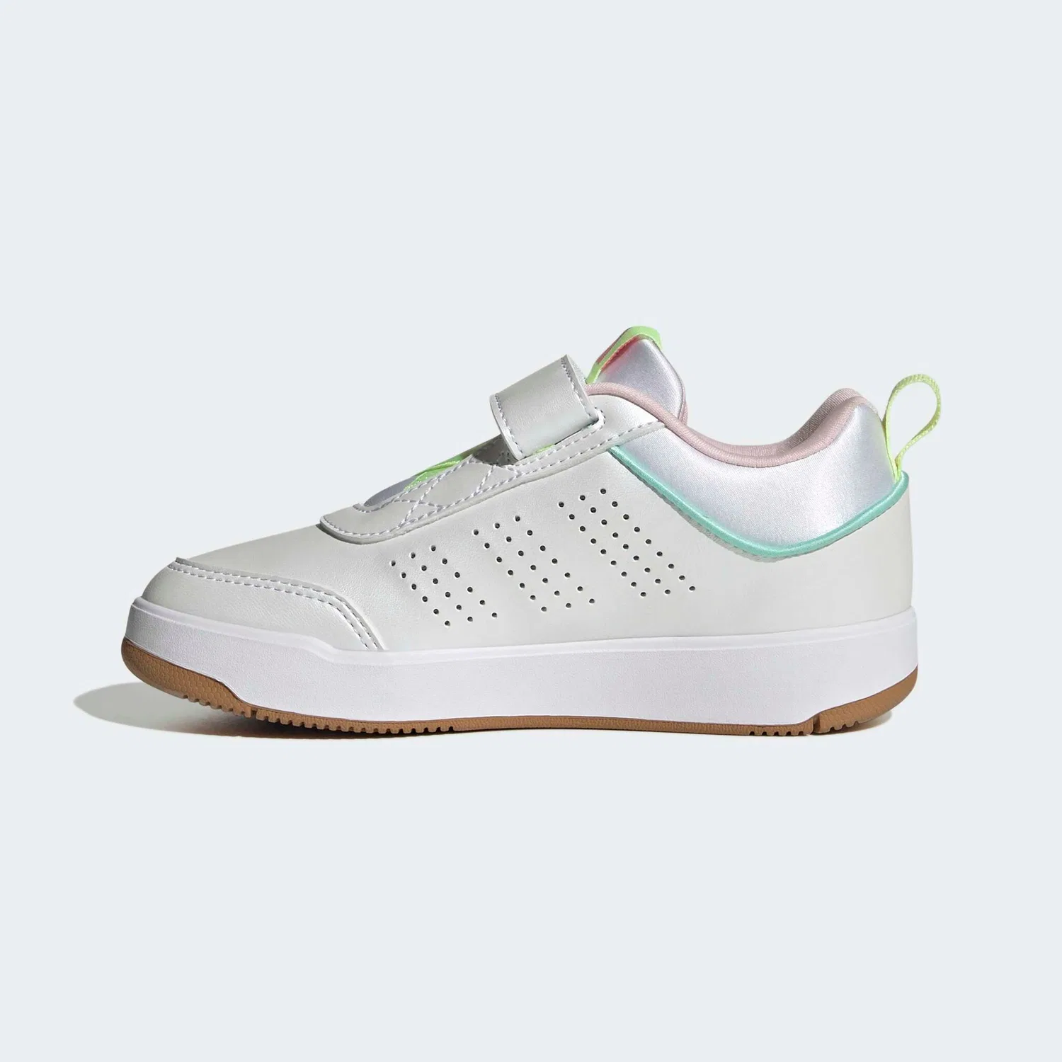 Детские кроссовки с блестящим верхом Adidas Sportswear, Cloud White/Silver Metallic/Clear Pink — фото 3