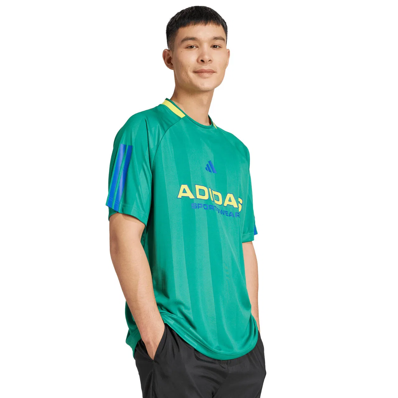 Мужская футболка с длинным рукавом House of Tiro Adidas, Green — фото 4