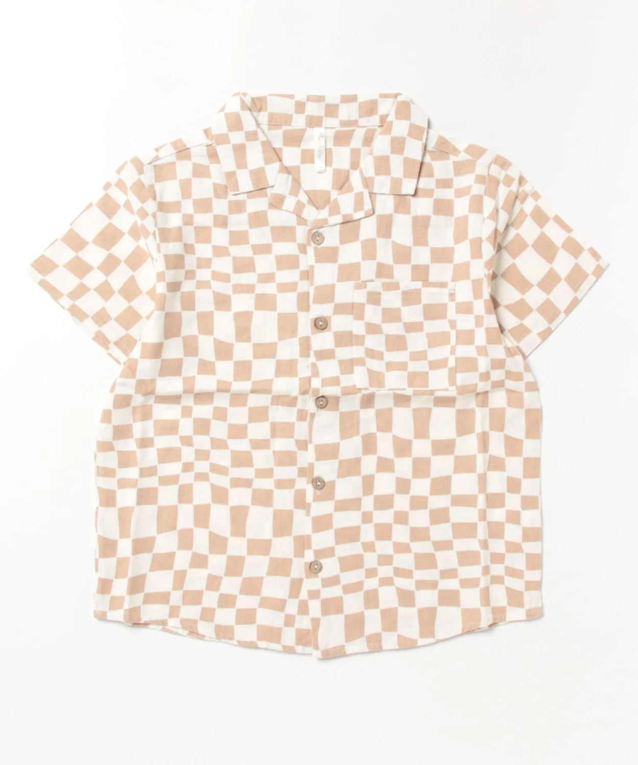 Детская рубашка с воротником без рукавов Sand Check Rylee + Cru, White