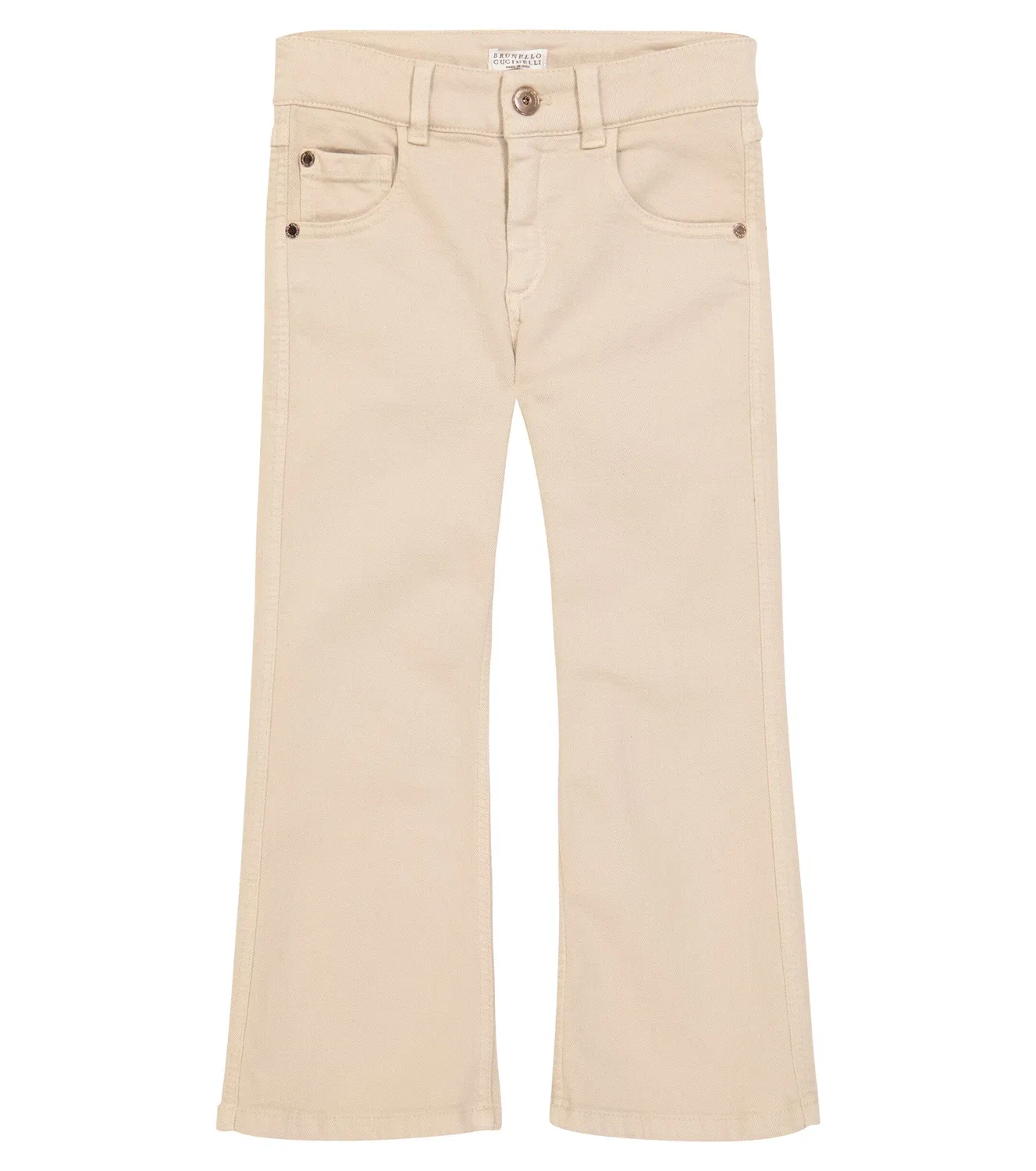 Расклешенные джинсы Brunello Cucinelli Kids, бежевый