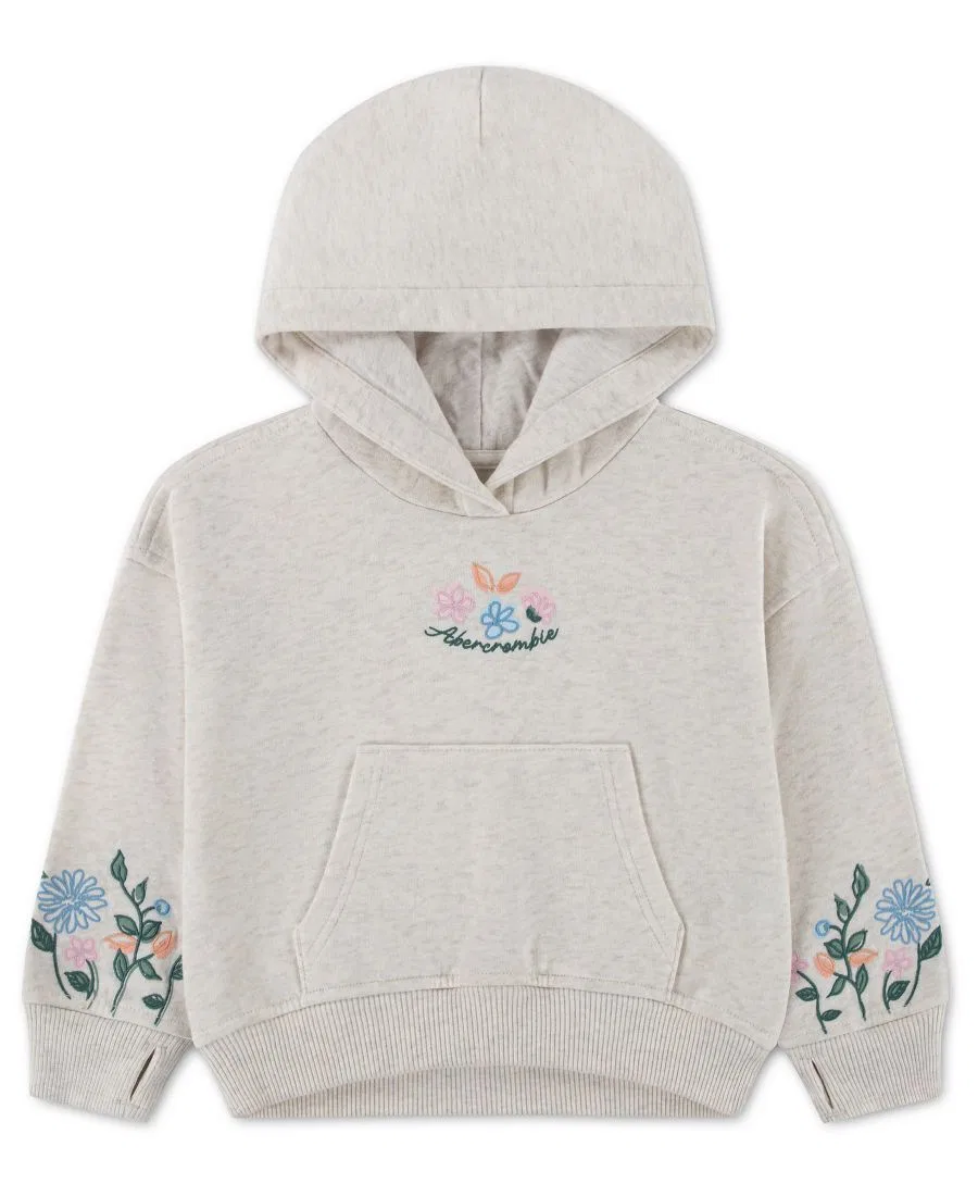 Детский пуловер-худи с вышивкой, с длинным рукавом abercrombie kids, Beige
