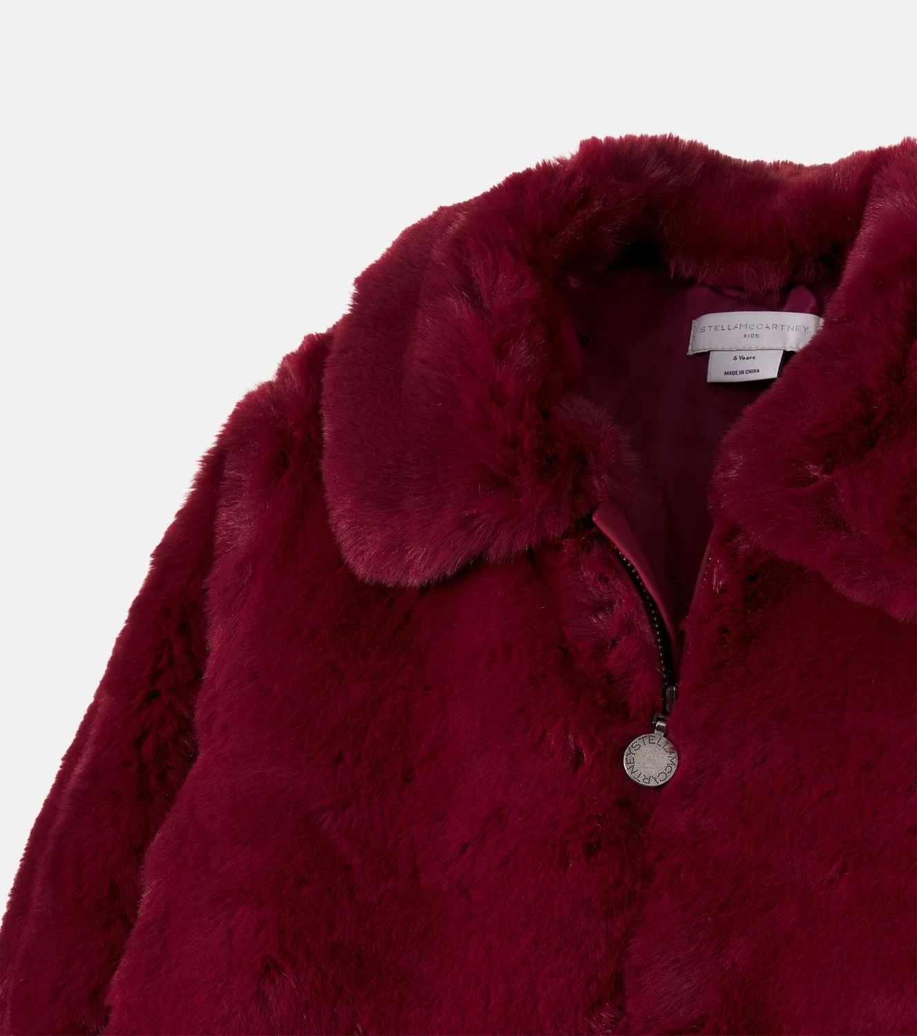 Тедди-пальто с молнией спереди Stella Mccartney Kids, бордовый — фото 4