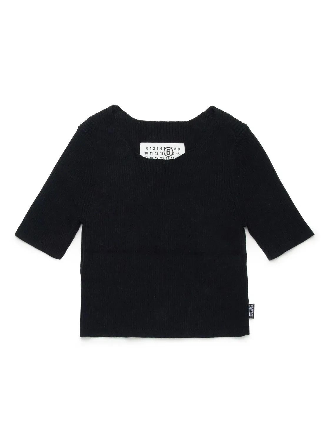 Рибаный трикотажный топ MM6 Maison Margiela, черный