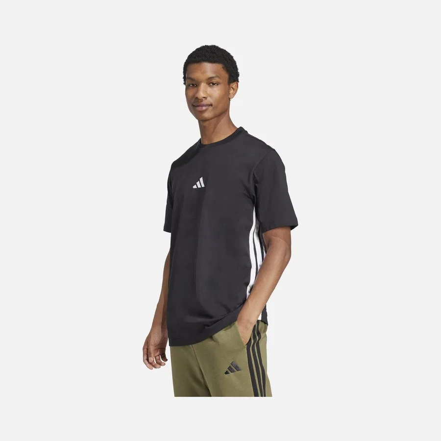 Футболка с коротким рукавом Sportswear Essentials 3-Stripes Single Jersey adidas, Черный — фото 2