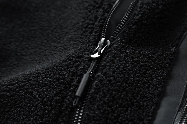 Мужское зимнее флисовое пальто, Slim Fit, на молнии, ветрозащитное, кэмел — фото 2