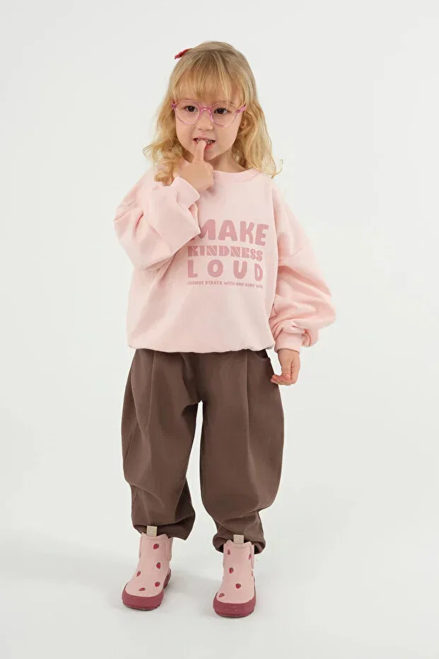 Детские свитшот для девочек с принтом Mioma Kids, Powder Pink — фото 4