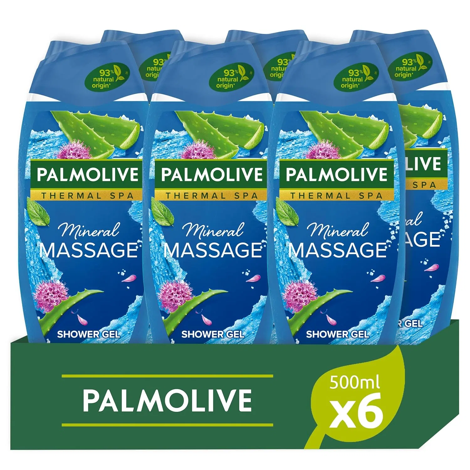 Гель для душа с морской солью и алоэ, Palmolive, 6x500 мл