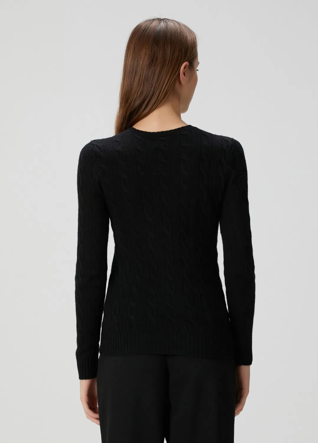 Женский трикотажный свитер с косами Polo Ralph Lauren, black — фото 4