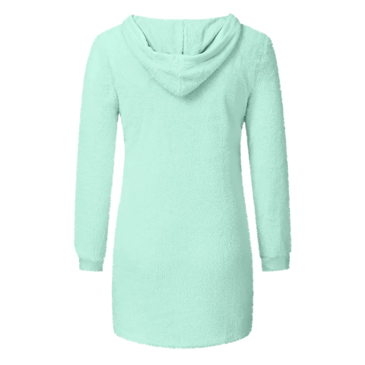 Женский свитшот с капюшоном из флиса с длинным рукавом, Green Mint — фото 4