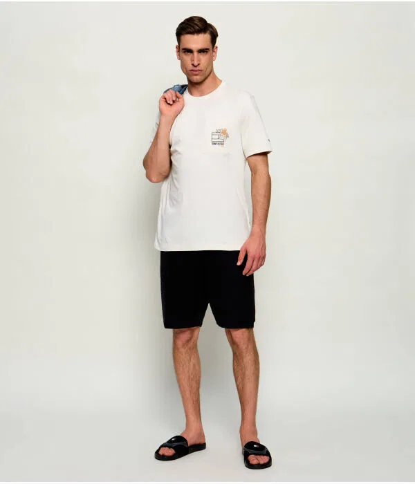 Мужская футболка хлопковая T-Shirt Tommy Hilfiger, Écru — фото 2