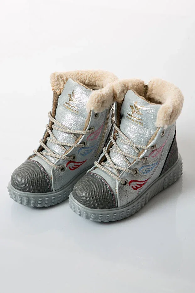 Детские ботинки для девочек на плоском ходу Shoes Time, Gray — фото 2