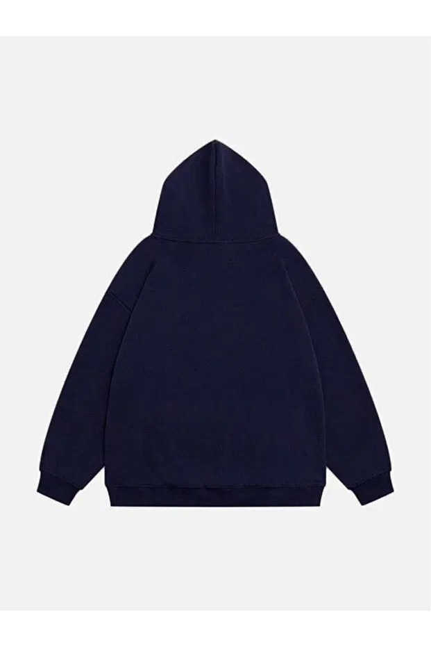 Детские свитшот с капюшоном Teddy Cowboy Printed Hooded Fleece Oversize Mad&Calf, Navy Blue — фото 2