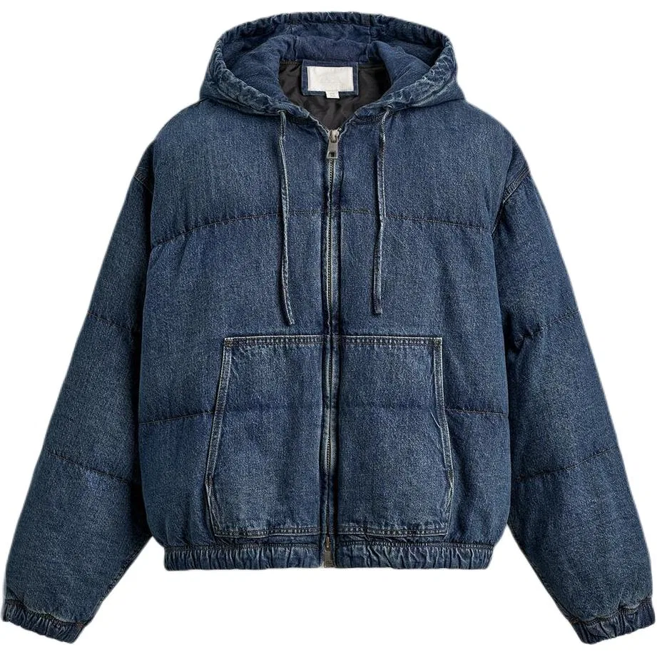 Мужской пуховик с капюшоном Medium Blue ZARA, Medium Blue