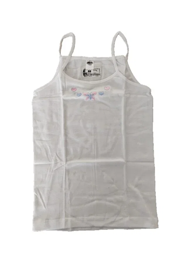 Детское белье для девочек хлопковое набор 6 трусов и 6 маек Generic Brands, White Embroidery — фото 4