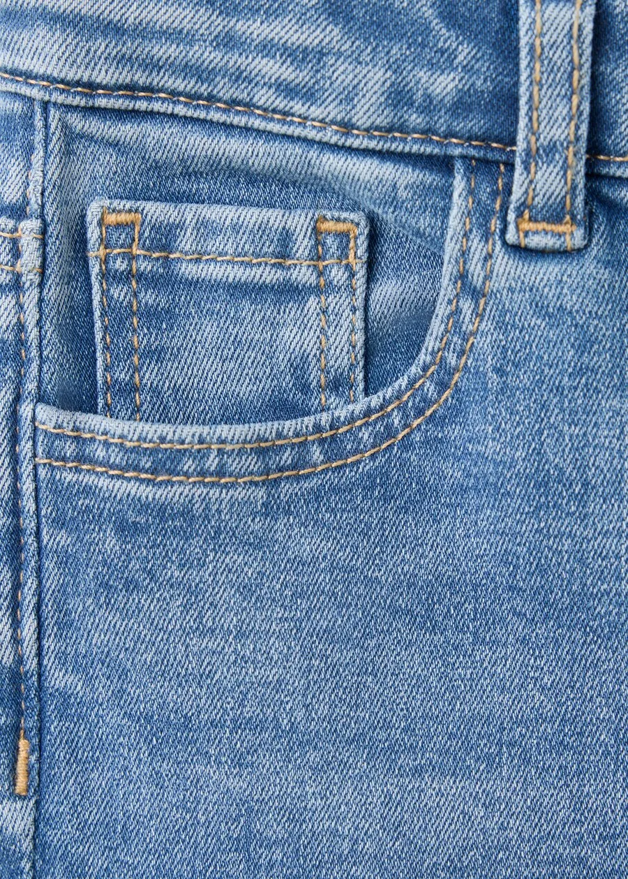 Детские расклешенные джинсы MANGO KIDS синего цвета — фото 3