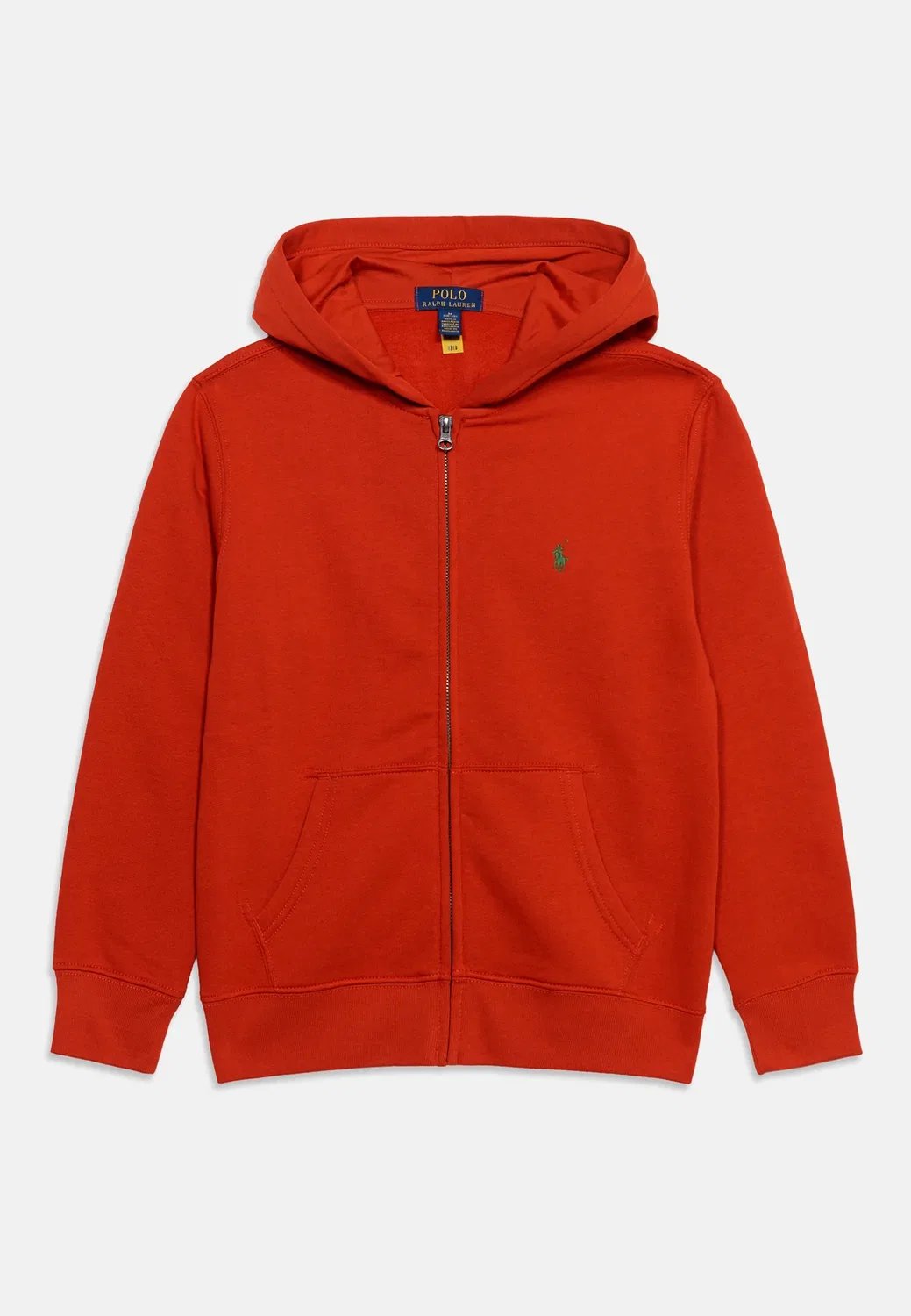 Флисовая толстовка на молнии, размер 7-14 лет, унисекс - толстовка на молнии Polo Ralph Lauren, Varsity Orange