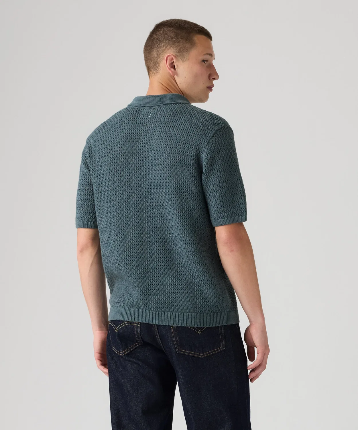 Мужская хлопковая поло с открытым воротником Dillon Levi's, Blue — фото 3