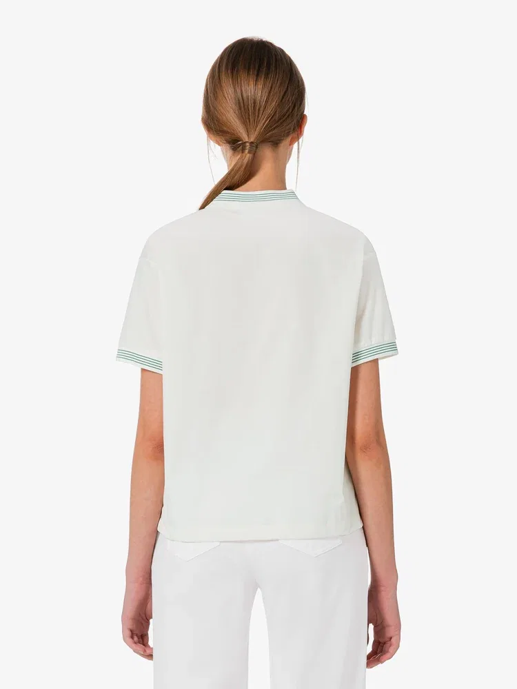 Футболка LACOSTE Woven Piste, White — фото 3