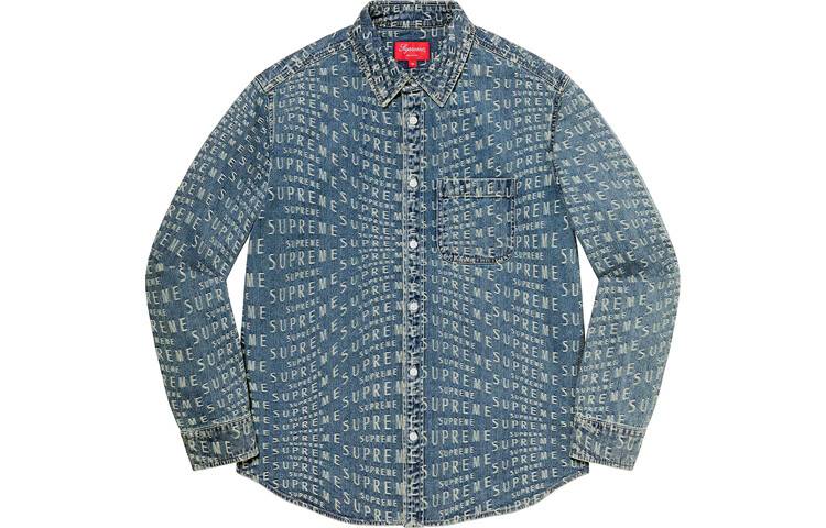 

Рубашка Supreme Warp Jacquard Logos, черный