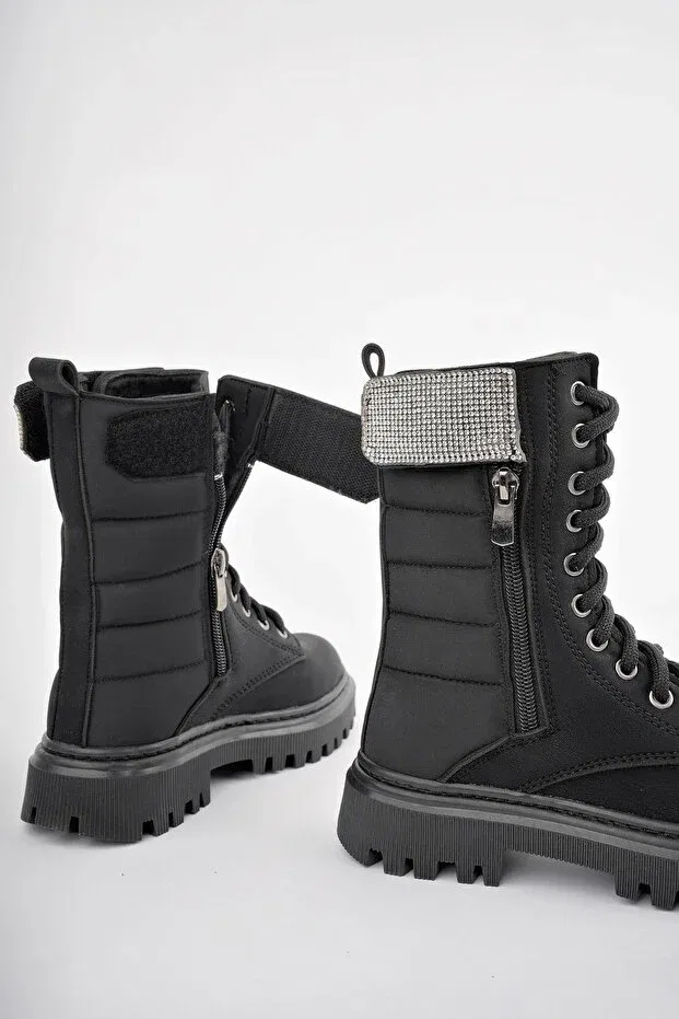 Детские ботинки для девочек на плоской подошве Lady Classy, Black — фото 3