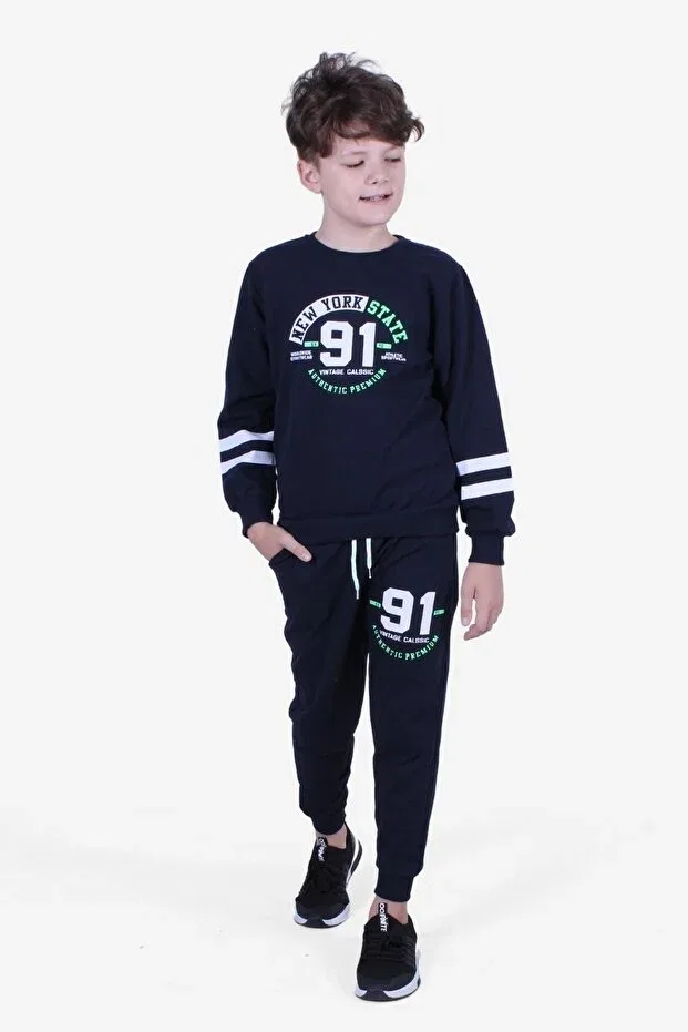 Детский спортивный костюм для мальчиков с принтом Fyk Collection, Black — фото 3