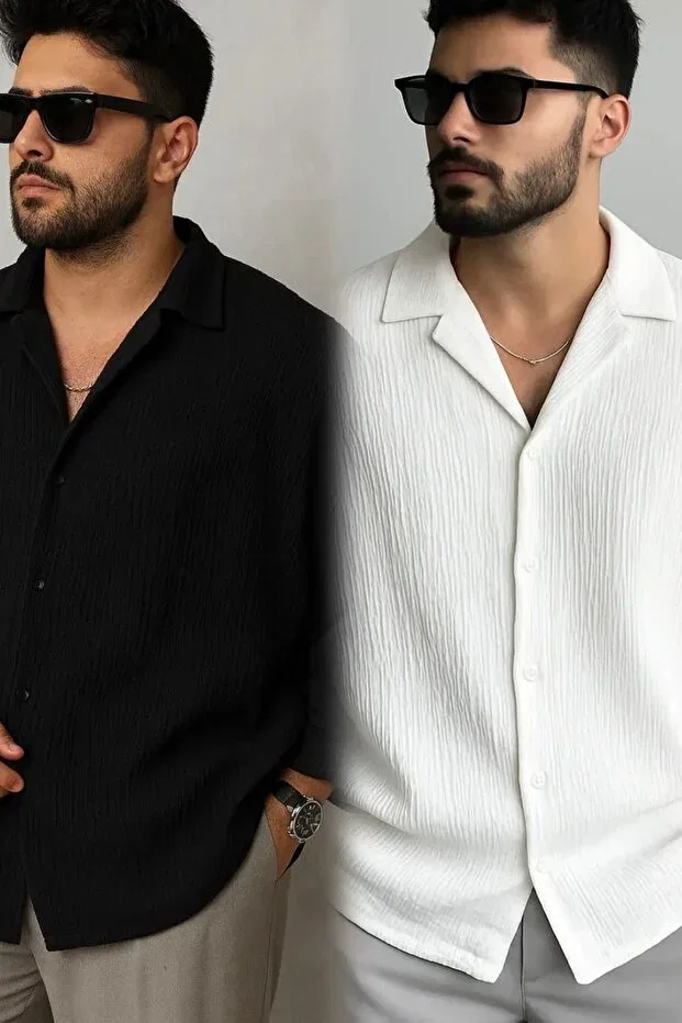 Детская рубашка для мальчиков свободного кроя Miremiran, Black And White Pair