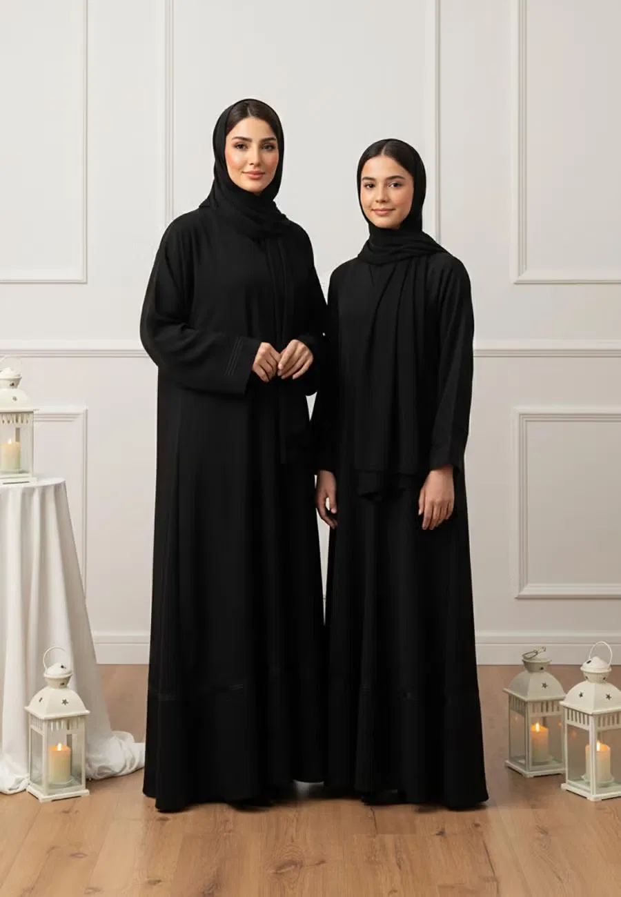 Абая с длинным рукавом Noor Abaya Nukhbaa, черный