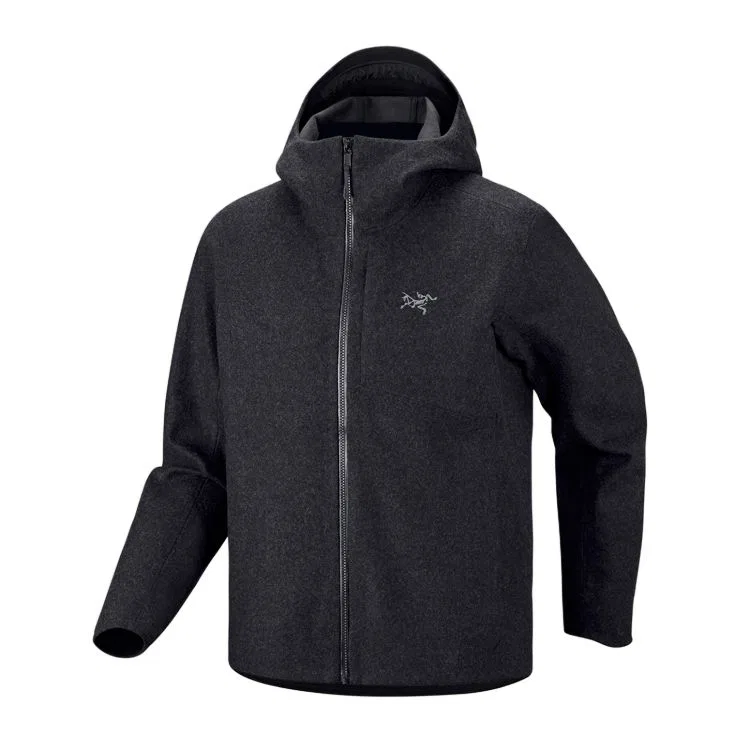 Мужская софтшелл-куртка с капюшоном Arcteryx Sawyer, Black Gray/Black Heather