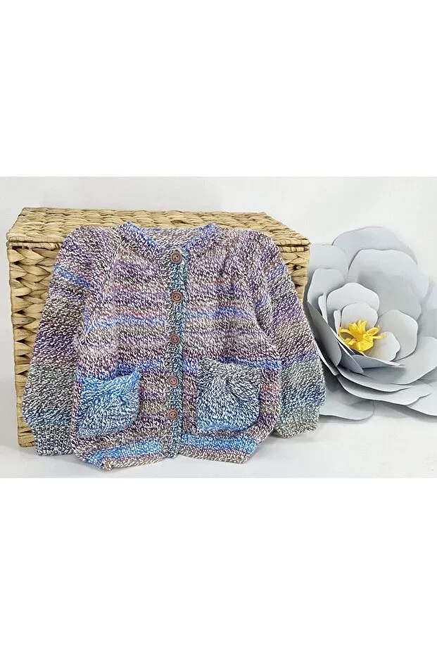 Детский кардиган с принтом Hand knitted children's cardigan Evitle, Çok Renkli