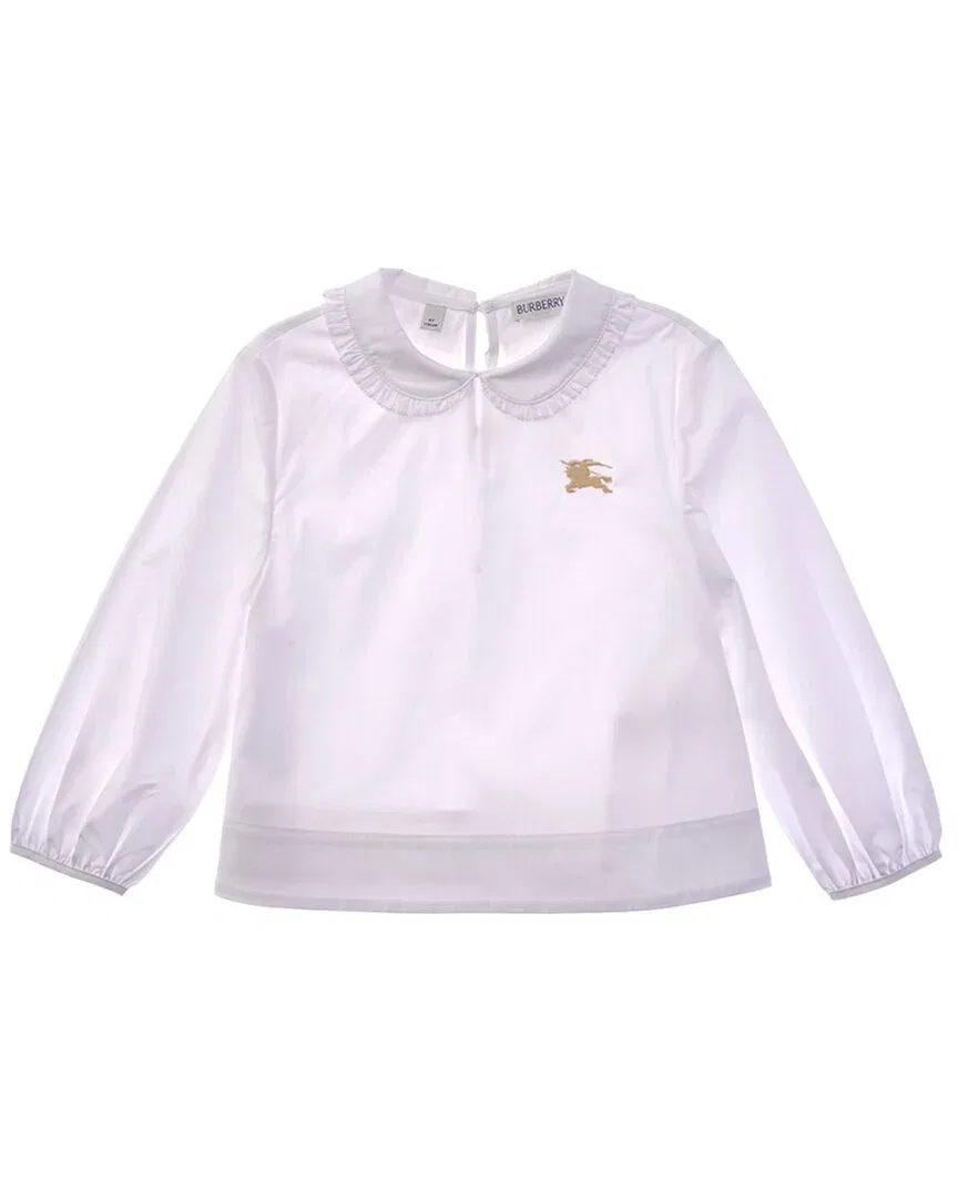 Детская рубашка для девочек с воротником-рюшем Burberry, White