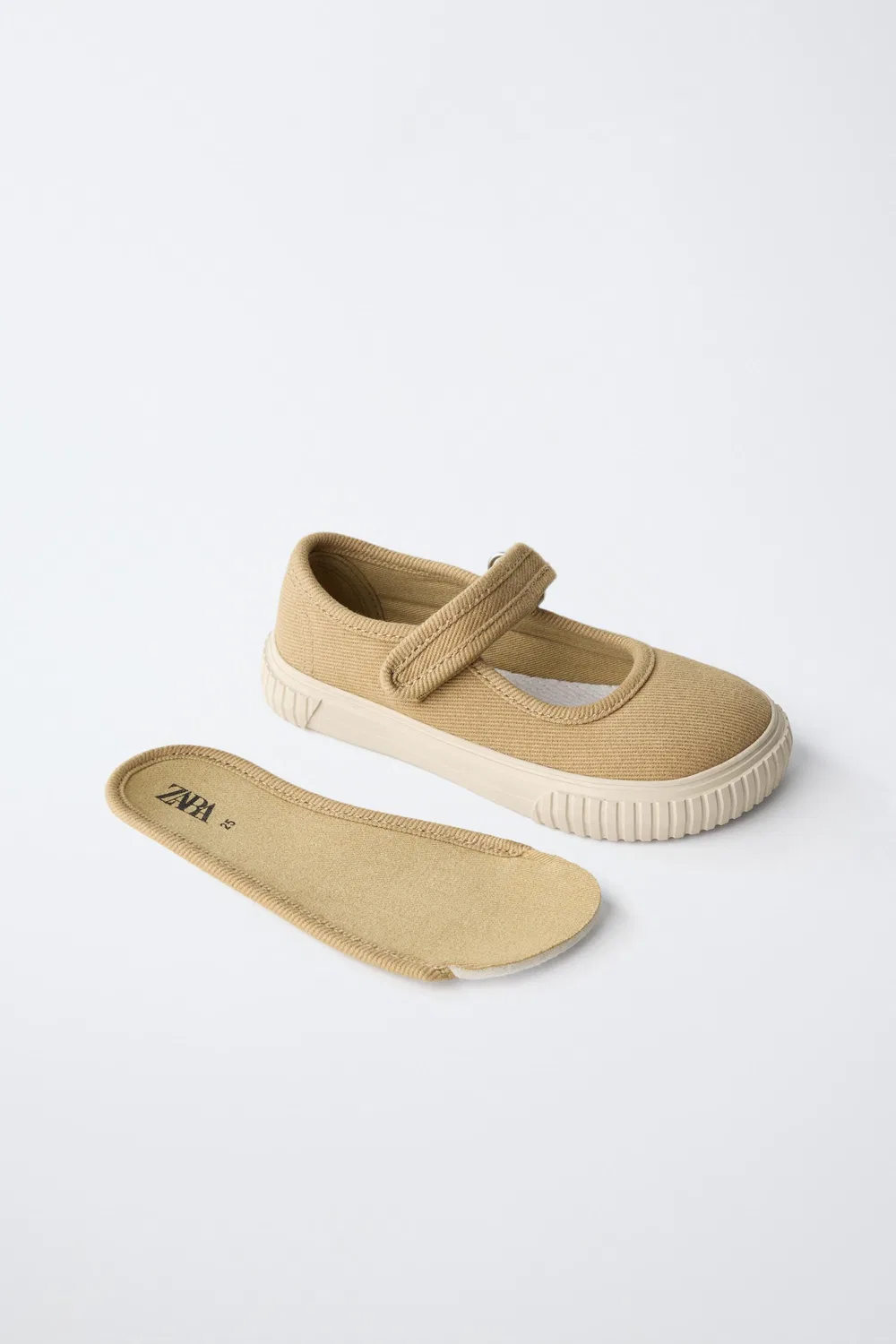 Текстильные кроссовки для ходьбы босиком ZARA, Sand Brown — фото 4