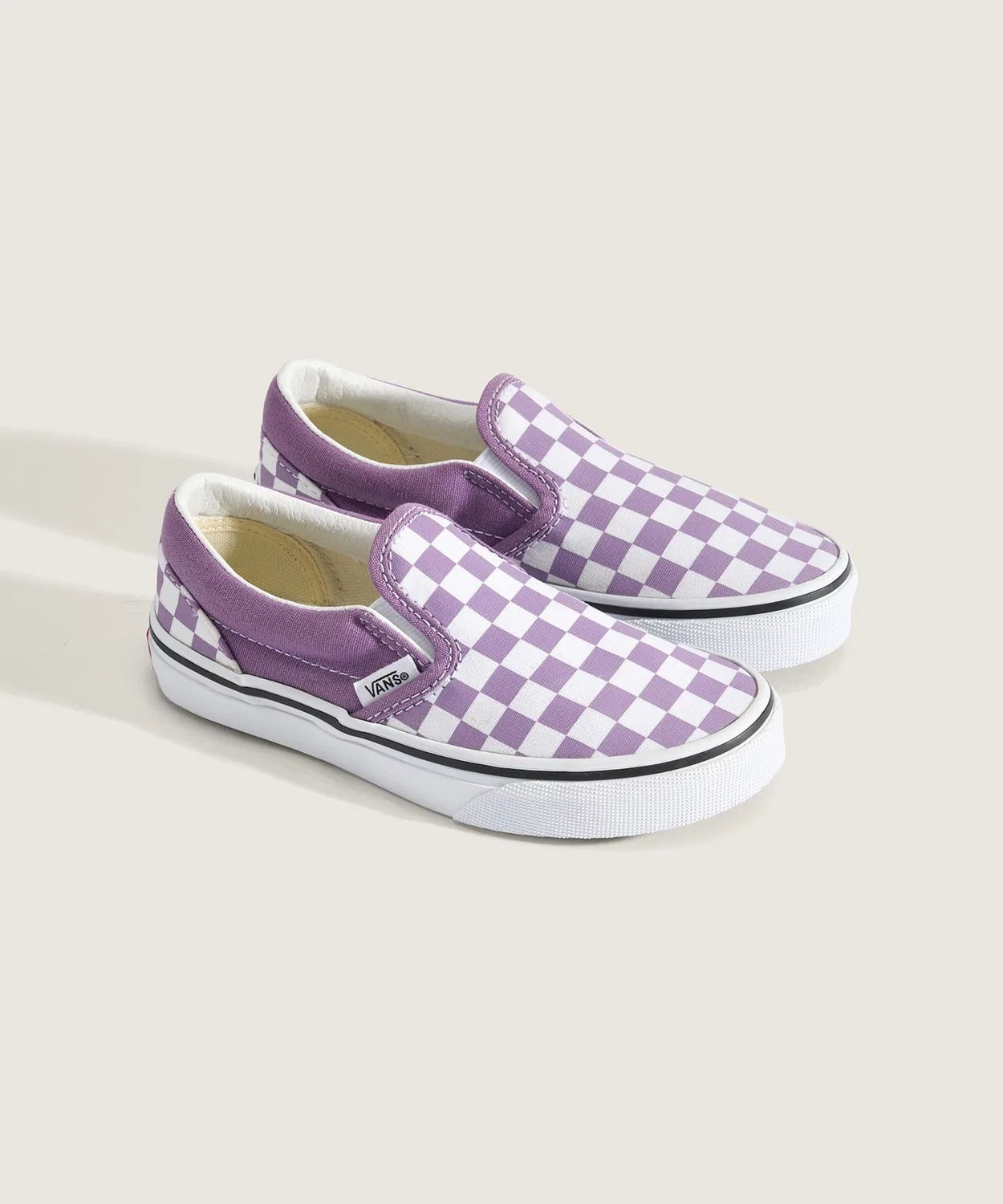 Детские кеды-слипоны с принтом в клетку Classic Slip-On COLOR THEORY VANS, Purple — фото 2