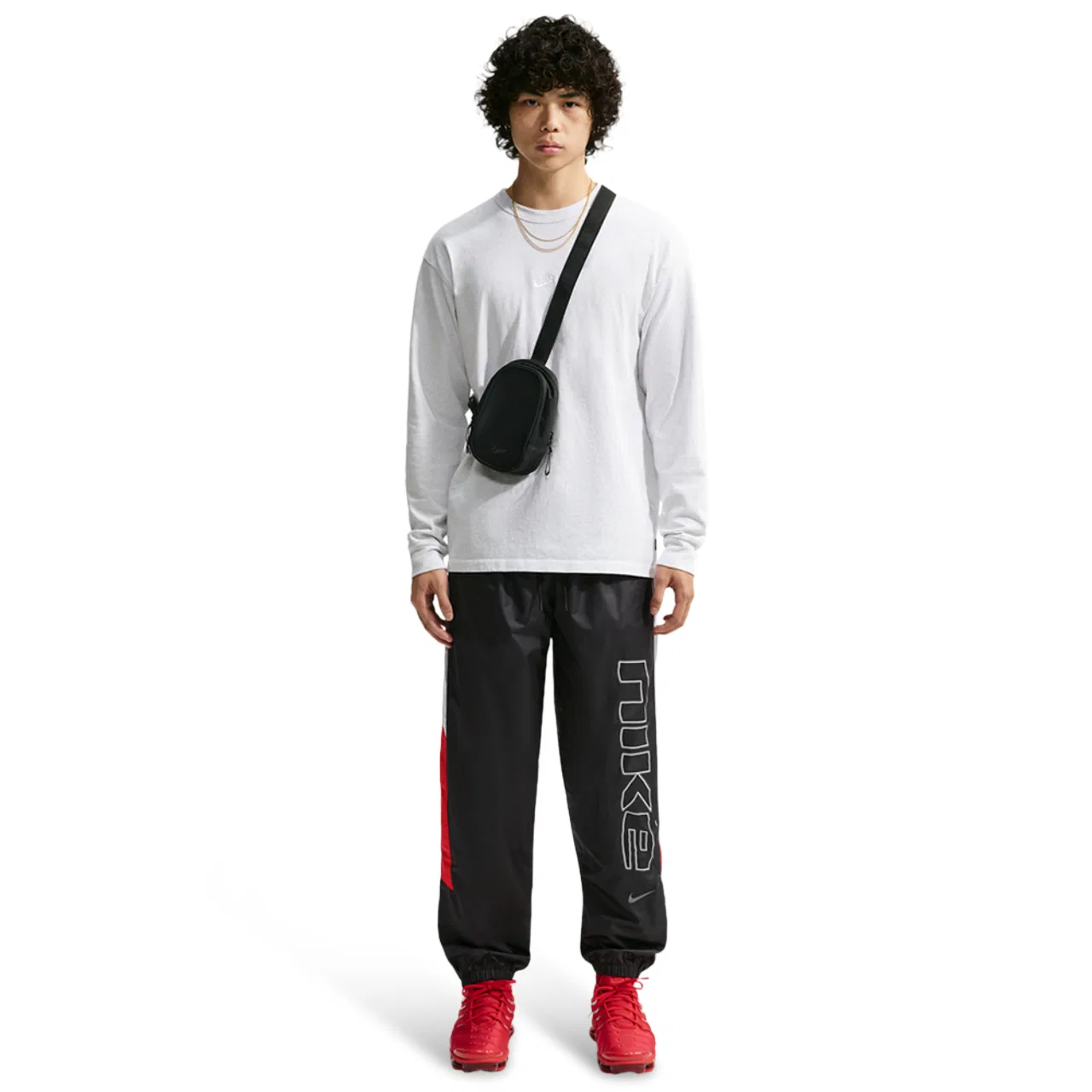 Мужские брюки с принтом Windrunner Land 26 RMX Nike, Cement Grey Black University Red — фото 3