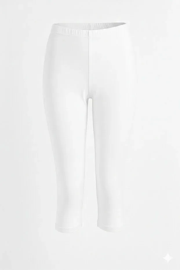 Детские леггинсы для девочек хлопковые Katmirra, White Capri — фото 3