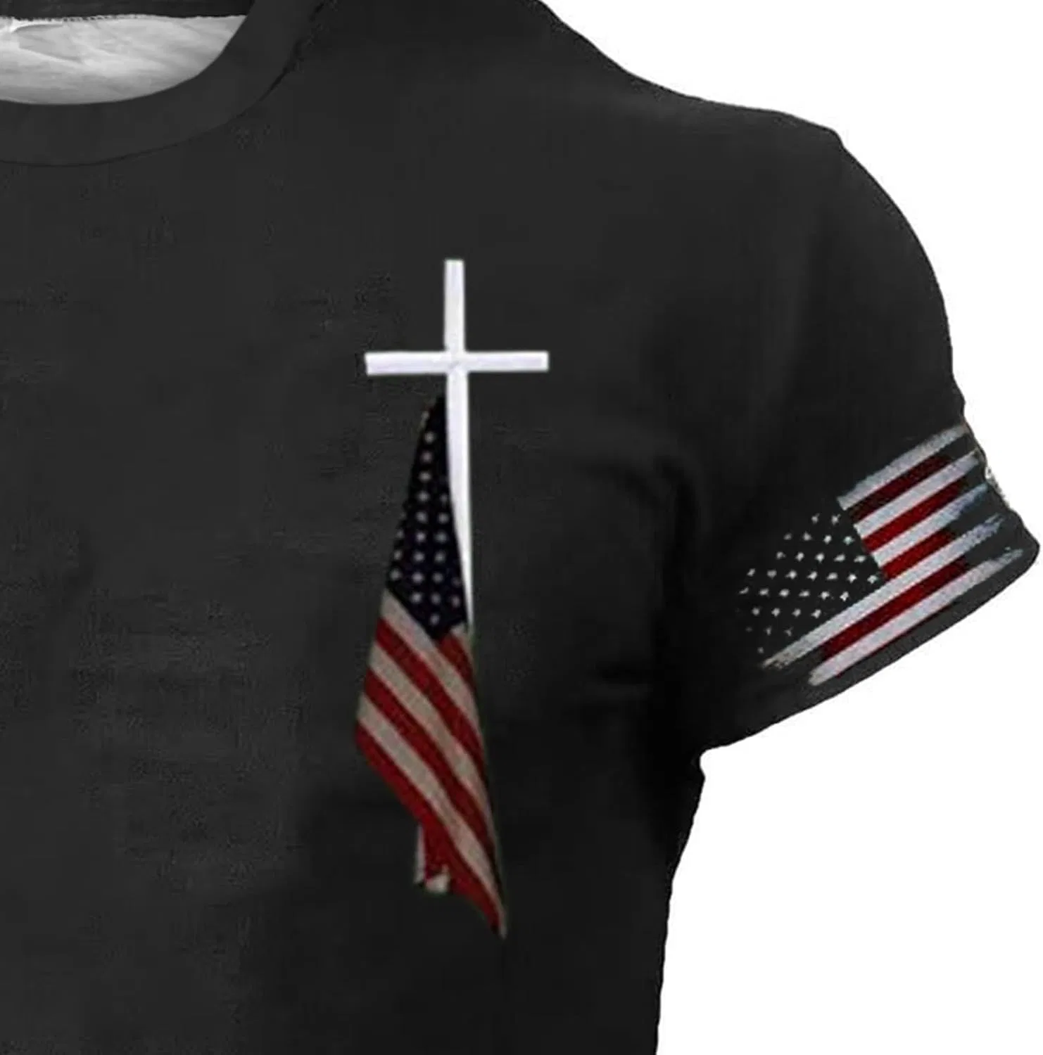 Мужская футболка с крестом Faith Cross Print, Black — фото 2