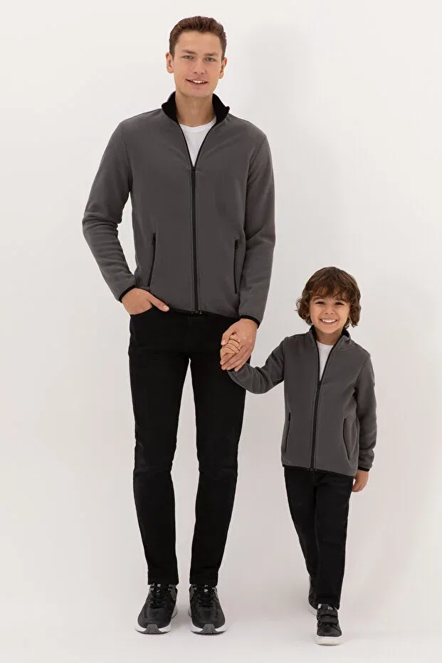 Детское худи на молнии с длинным рукавом U.S. Polo Assn., Gray — фото 4
