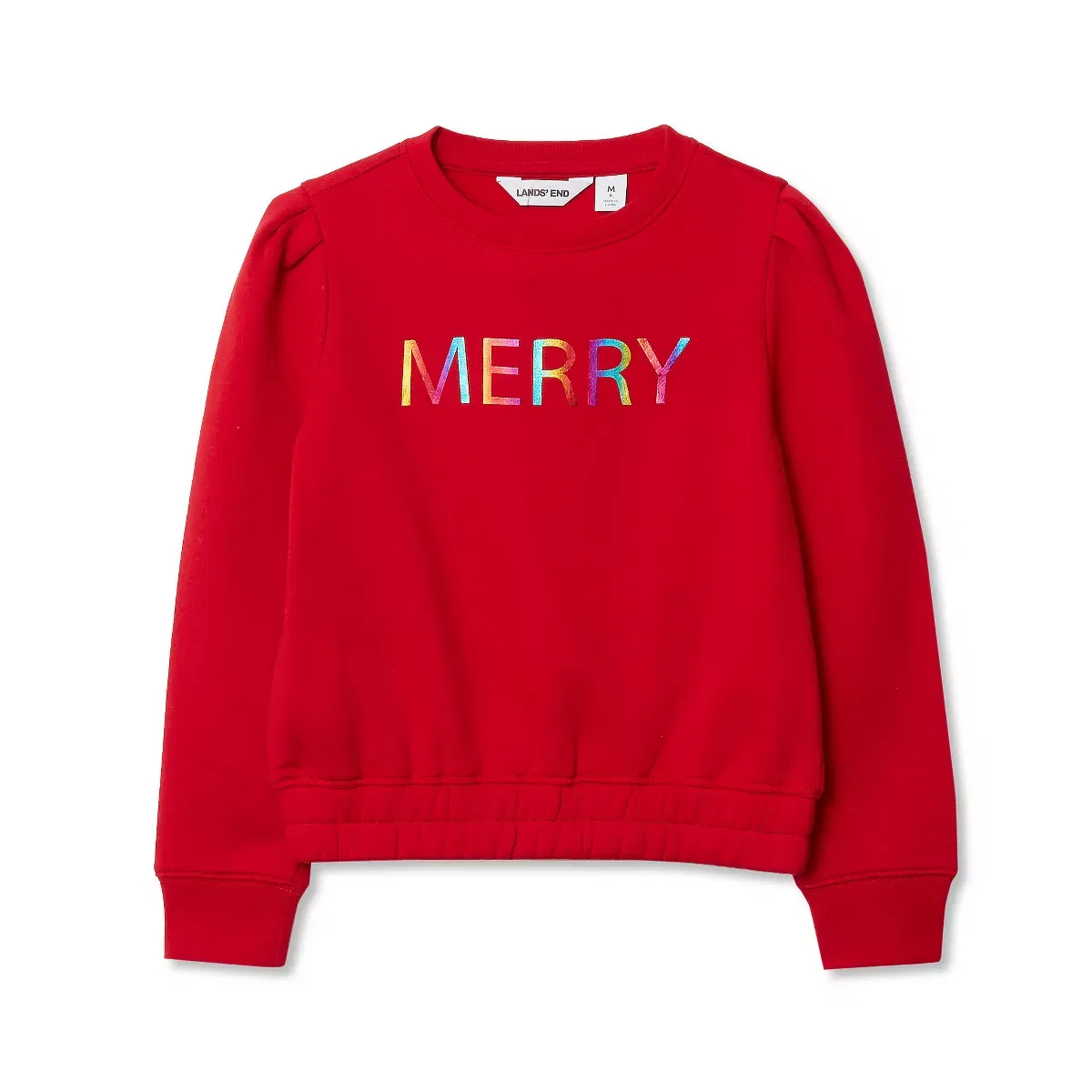 Детский свитшот с длинным рукавом Lands' End, Apple Red Merry