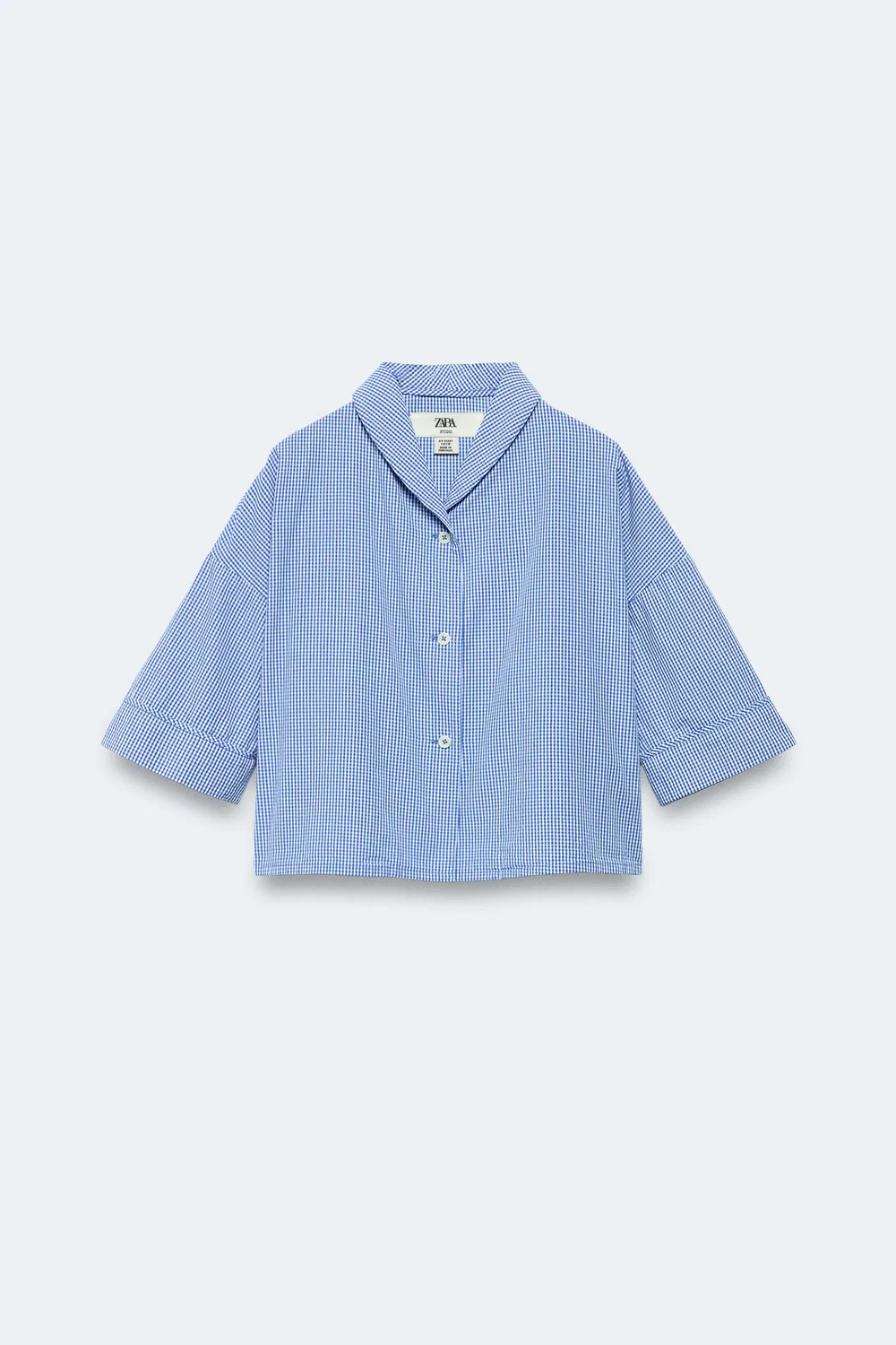 Рубашка в клетку, ограниченная серия, 6-14 лет ZARA, Blue