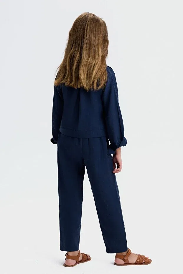 Детские брюки для девочек кашемировые Nk Kids, Navy Blue — фото 2