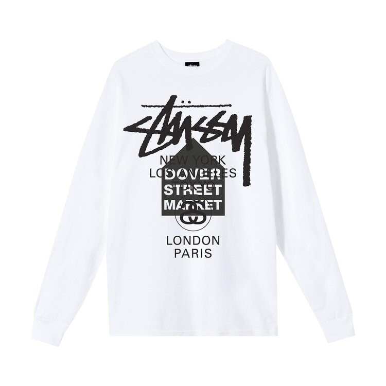 

Лонгслив Stussy x Dover Street Market World Tour Long-Sleeve Tee 'White', белый