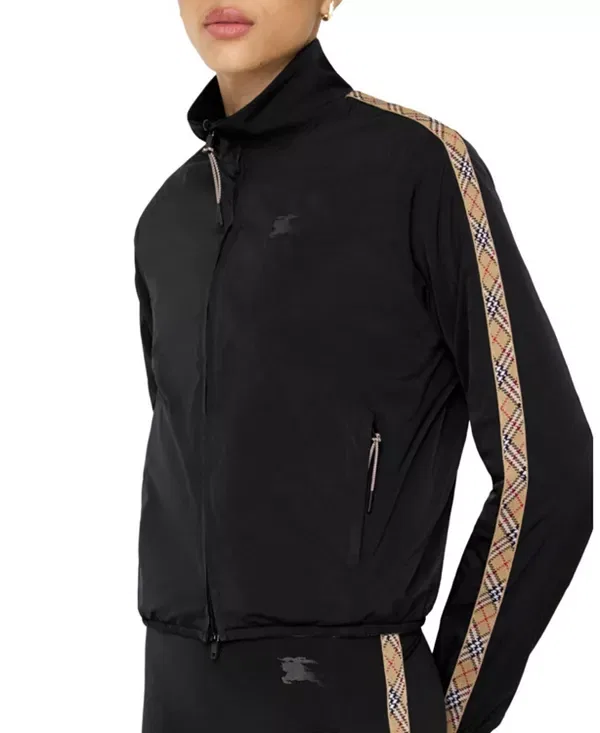 Женская куртка с воротником-стойкой Reversible Stretch Nylon Jacket Burberry, черный