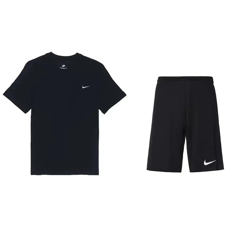 Мужской комплект из футболки с коротким рукавом и шорт, Nike, Black