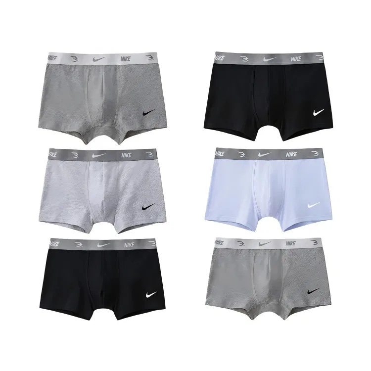 Детские трусы-боксеры с принтом Nike, Magnet Gray+Indigo — фото 3