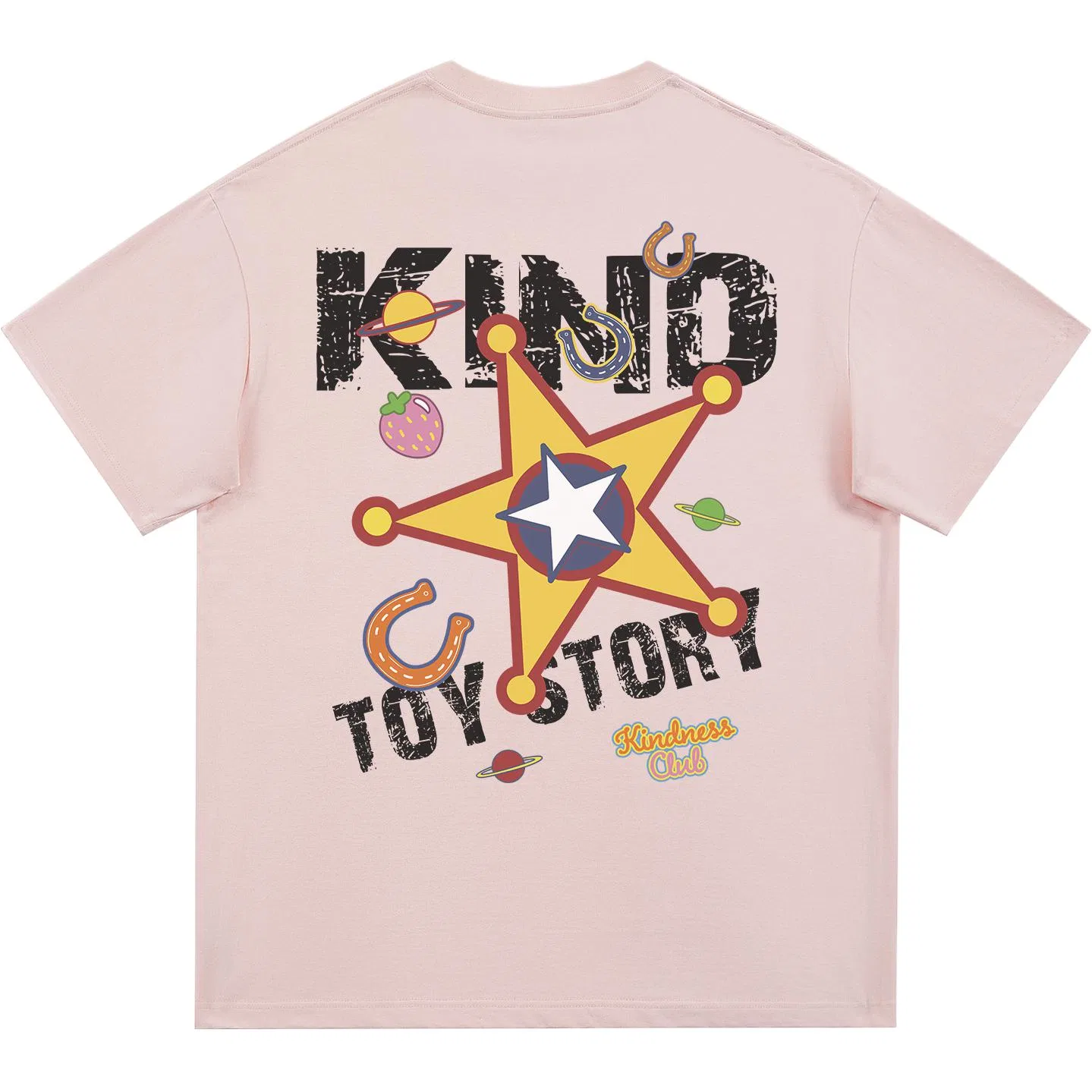 Детская футболка хлопковая Disney Unisex Crew Neck Thin Straight Fit, Pink