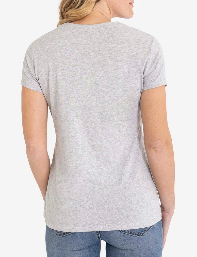 Женская футболка U.S. Polo Assn. Crew Neck, светло-серый — фото 2