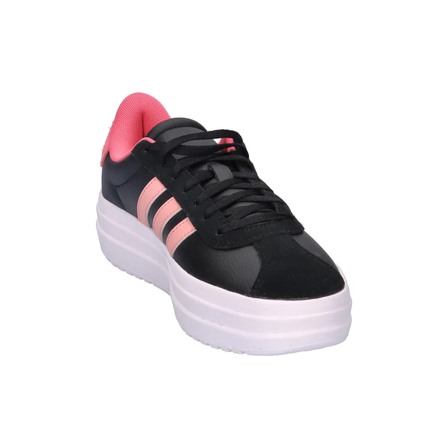 Детские кожаные кроссовки с T-Toe дизайном VL Court Bold J Adidas, Schwarz Rosa Magentapink — фото 2