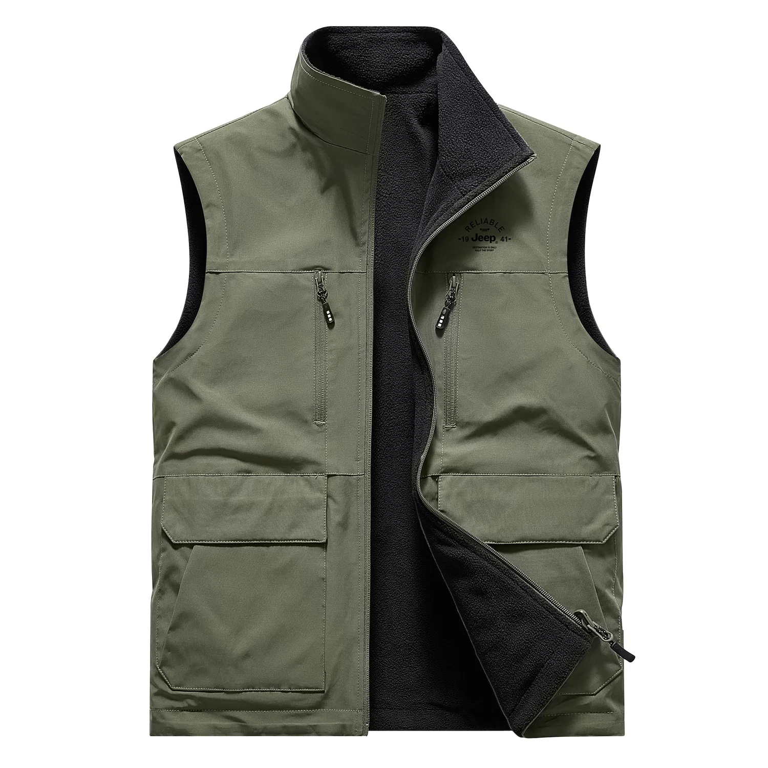 Детский жилет Jeep Stand Collar Moderate Straight Fit, Army Green