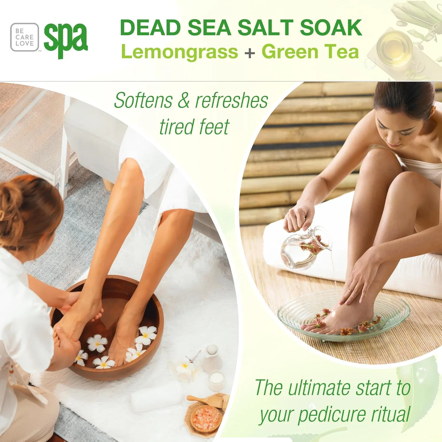 Соль для ванн BCL Spa Lemongrass and Green Tea Dead Sea Soak, 454 г, Multicoloured — фото 4